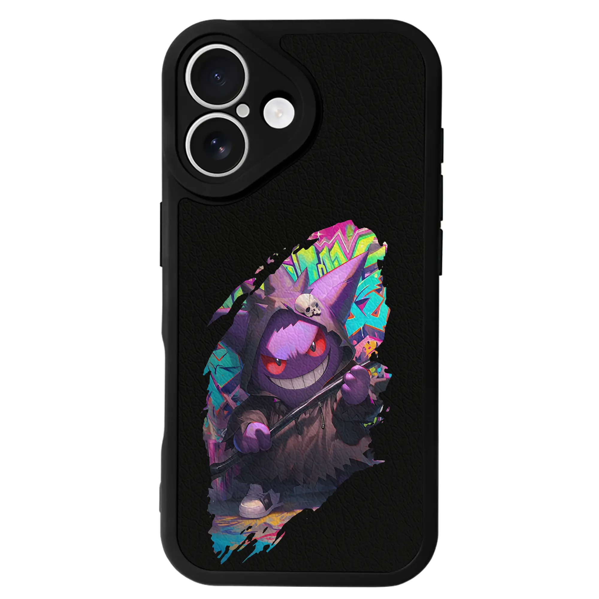 ポケモン グッズ,ゲンガー - IPhone 16シリーズ対応 ・ シリコンスマホケース ・ レザー調 ・ 高精度フィット ・ 耐衝撃 ・ ワイヤレス充電対応 ・ 精密カット